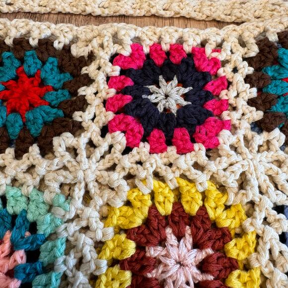 Boho Purse Crochet Multicolor Purse Fringe Bag NEW FAST SHIP Travel Bag - Picture 3 of 4